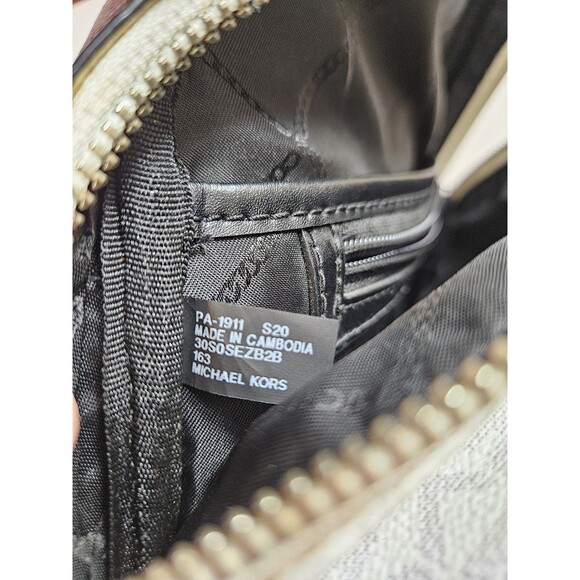 Michael Kors Rhea Zip Backpack Black and White Silver-Color Hardware main image 9